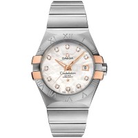Relógio feminino falso Omega Constellation escovado cronômetro 31 mm 123.20.31.20.55.003
