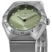 Relógio feminino falso Omega Constellation Quartz 28 MM com mostrador de diamante verde em aço 131.10.28.60.60.001