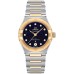 Relógio feminino falso Omega Constellation Manhattan Chronometer 29 mm mostrador azul diamante ouro amarelo e aço inoxidável 131.20.29.20.53.001
