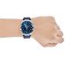 Cópia Omega Constellation Co-Axial Master Chronometer Mostrador Azul Pulseira de Couro Azul Relógio Masculino 131.33.41.21.03.001