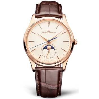 Replica Relógio Jaeger LeCoultre Master ultrafino bege com pulseira de couro 1362510