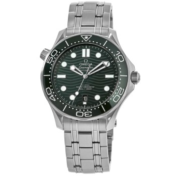 Cópia Omega Seamaster Diver 300 M mostrador verde pulseira de aço relógio masculino 210.30.42.20.10.001