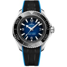 Cópia Omega Seamaster Planet Ocean 6000M Co-Axial Master Chronometer 45,5 mm Ultra Deep Blue Dial Pulseira de borracha Relógio masculino 215.32.46.21.03.001