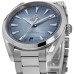 Copiar relógio masculino Omega Seamaster Aqua Terra 75º aniversário com mostrador azul em aço 220.10.41.21.03.005