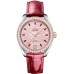 Cópia Omega Seamaster Aqua Terra 150m Master Co-Axial Rosa Dial Pulseira de Couro Relógio Feminino 220.28.34.20.60.001