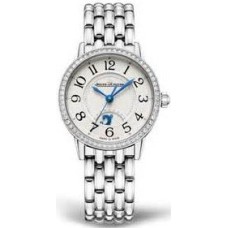 Falso Jaeger LeCoultre Rendez-Vous Night &amp; Relógio feminino de aço inoxidável com mostrador prateado Day 29 mm 3468130