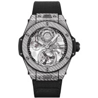 Replica Relógio Hublot Big Bang Tourbillon com mostrador automático de safira e pulseira de tecido 419.YS.0170.NR
