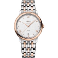 Replica Relógio Omega De Ville Prestige Co-Axial 39,5 mm com mostrador cinza em ouro rosa e aço inoxidável 424.20.40.20.02.004