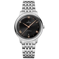 Replica Relógio Omega De Ville Prestige Co-Axial Master Chronometer 40 mm com mostrador preto em aço 434.10.40.20.01.001