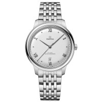 Cópia Omega De Ville Prestige Co-Axial Master Chronometer 40mm Relógio masculino de aço com mostrador prateado 434.10.40.20.02.001