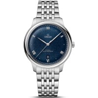 Réplica Omega De Ville Prestige Co-Axial Master Chronometer 40mm Relógio Masculino de Aço com Mostrador Azul 434.10.40.20.03.001