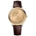 Cópia Omega De Ville Prestige Co-Axial Master Chronometer 40mm Mostrador Dourado Pulseira de Couro Relógio Masculino 434.23.40.20.08.001