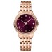 Relógio feminino falso Omega De Ville Prestige Co-Axial Master Chronometer 34 mm mostrador vermelho diamante 18k ouro rosa 434.55.34.20.61.001