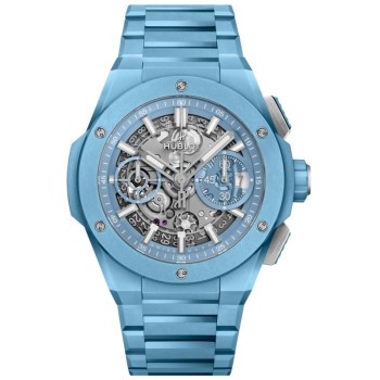 Cópia Hublot Big Bang Integral Azul Cerâmica Esqueleto Dial Relógio Masculino de Cerâmica 451.EX.5120.EX