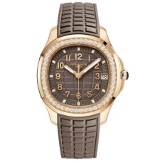 Réplica Patek Philippe Aquanaut Taupe Dial Diamond Composite Strap Relógio Feminino 5268/200R-010