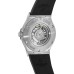 Relógio feminino falso Hublot Classic Fusion automático com mostrador preto e pulseira de borracha 565.NX.1470.RX
