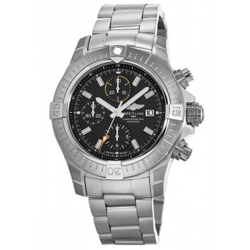 Réplica Breitling Avenger Chronograph 45 Relógio Masculino com Mostrador Preto em Aço Inoxidável A13317101B1A1