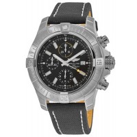 Cópia Breitling Avenger Chronograph 45 Relógio masculino com pulseira de couro com mostrador preto A13317101B1X1