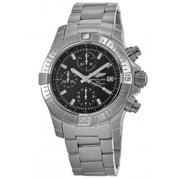 Cópia Breitling Avenger Chronograph 43 Relógio masculino de aço inoxidável com mostrador preto A13385101B1A1