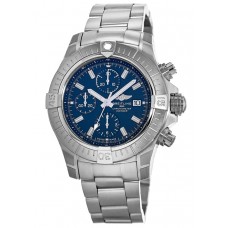 Cópia Breitling Avenger Chronograph 43 Relógio masculino de aço inoxidável com mostrador azul A13385101C1A1