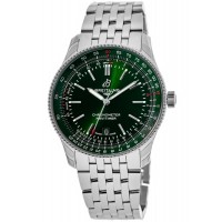 Cópia Breitling Navitimer Automático 41 Relógio Masculino de Aço com Mostrador Verde A17326361L1A1