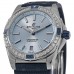 Falso Breitling Super Chronomat Automático 38 Light Blue Dial Diamond Rubber Strap Relógio Feminino A17356531C1S1
