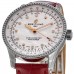 Cópia Breitling Navitimer Automático 35 Mãe de Pérola Diamante Mostrador Pulseira de Couro Relógio Feminino A17395211A1P6