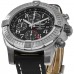 Cópia Breitling Avenger Chronograph GMT 45 Relógio masculino com pulseira de couro com mostrador preto A24315101B1X2