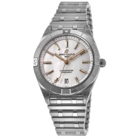 Falso Breitling Chronomat Quartz 32 Mãe de Pérola Mostrador Diamantes Relógio Feminino de Aço Inoxidável A77310101A4A1
