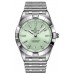 Cópia Breitling Chronomat Quartz 32 Relógio feminino de aço com mostrador de diamante verde A7731010L1A1