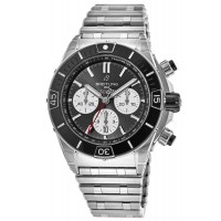Cópia Breitling Super Chronomat B01 44 Relógio masculino de aço com mostrador preto AB0136251B1A1