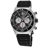 Replica Relógio Breitling Super Chronomat B01 44 com mostrador preto e pulseira de borracha AB0136251B1S1
