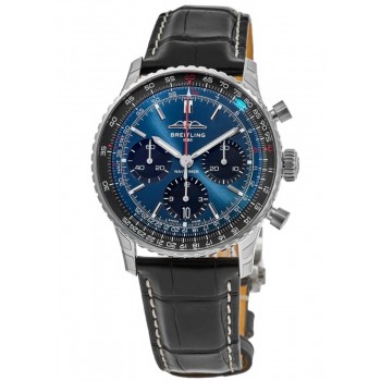 Replica Relógio Breitling Navitimer B01 cronógrafo 41 com pulseira de couro com mostrador azul AB0139241C1P1