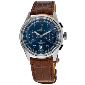 Replica Relógio Breitling Premier B01 cronógrafo 42 com pulseira de couro com mostrador azul AB0145171C1P1