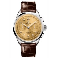 Réplica Breitling Premier Chronograph 40 Relógio Masculino com Pulseira de Couro com Mostrador de Cobre AB0930F51H1P1