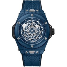 Cópia Hublot Big Bang Sang Bleu Mostrador Azul Pulseira de Couro Azul Relógio Masculino H415.EX.7179.VR.MXM19