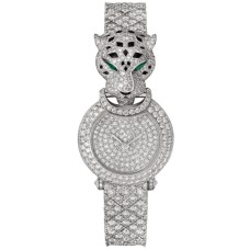 Réplica Cartier La Panthere De Cartier Relógio feminino médio em ouro branco e diamante HPI01425