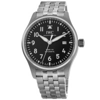Réplica IWC Pilot's Mark XX relógio masculino de aço com mostrador preto IW328202