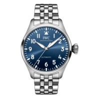 Relógio masculino de aço com mostrador azul grande piloto falso IWC Pilot IW329304