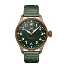 Copiar relógio masculino com pulseira de couro com mostrador verde Big Pilot Spitfire do piloto IWC IW329702