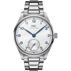 Copiar relógio masculino IWC Portugieser com mostrador prateado em aço IW358312 | 