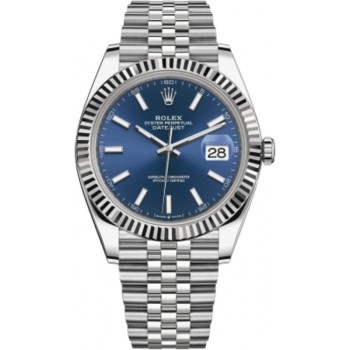 Réplica Rolex Datejust 41 em aço e amp; Relógio masculino com mostrador índice azul ouro branco pulseira Jubileu M126334-0002 Réplica Rolex Datejust 41 em aço e amp; Relógio masculino com mostrador índice azul ouro branco pulseira Jubileu M126334-0002