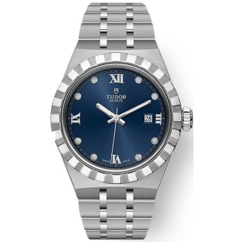 Réplica Tudor Royal Blue Diamond Dial Relógio Unissex de Aço Inoxidável M28300-0007