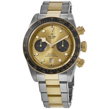 Cópia Tudor Black Bay Chrono Champagne Dial Relógio Masculino em Ouro e Aço M79363N-0007