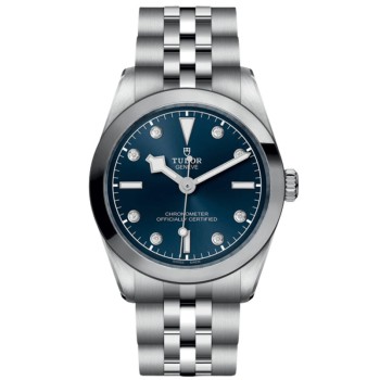 Réplica Tudor Black Bay 31 Relógio feminino de aço com mostrador de diamante azul M79600-0005
