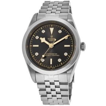 Relógio feminino falso Tudor Black Bay 41 antracite com mostrador de diamante em aço M79680-0004