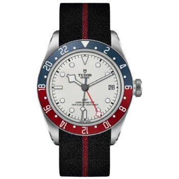 Cópia Tudor Black Bay GMT Relógio masculino em tecido com mostrador opalino M79830RB-0012