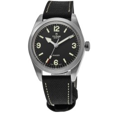 Réplica de relógio masculino Tudor Ranger com mostrador preto e pulseira de borracha M79950-0002
