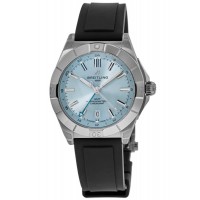 Replica Relógio Breitling Chronomat automático GMT 40 com mostrador azul e pulseira de borracha P32398101C1S1