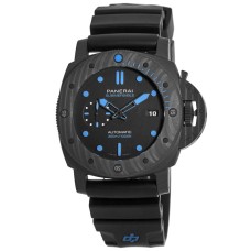 Falso Panerai Submersível 42MM Carbotech? Relógio masculino com pulseira de borracha com mostrador preto PAM00960